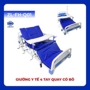 ZL-FH-Q01 - Giường Y Tế 4 Tay Quay Có Bô